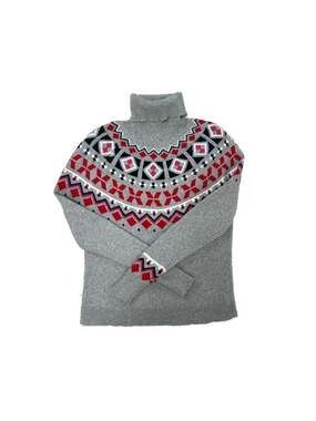 1901 Nordstrom Fair Isle Turtleneck Cotton Blend Sweater XSmall